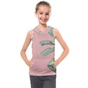 Banana leaf on pink Kids  Sleeveless Hoodie View1