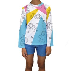 Pineapples Pop Art Kids  Long Sleeve Swimwear by goljakoff