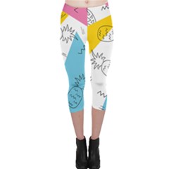 Pineapples Pop Art Capri Leggings  by goljakoff