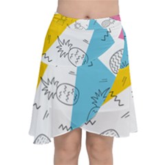 Pineapples Pop Art Chiffon Wrap Front Skirt by goljakoff