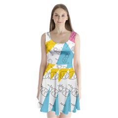 Pineapples Pop Art Split Back Mini Dress  by goljakoff