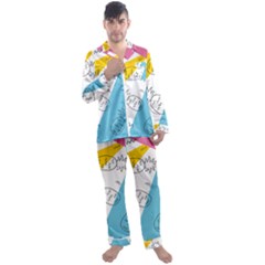 Pineapples Pop Art Men s Long Sleeve Satin Pajamas Set by goljakoff