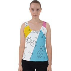 Pineapples Pop Art Velvet Tank Top by goljakoff