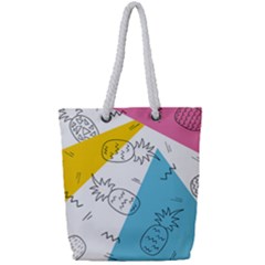 Pineapples Pop Art Full Print Rope Handle Tote (small)