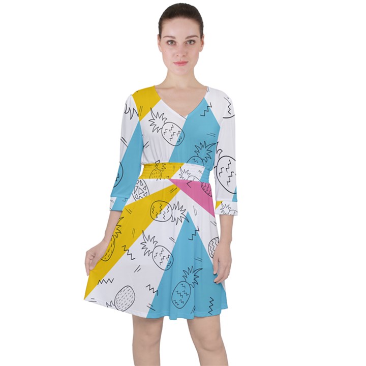 Pineapples pop art Ruffle Dress