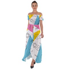 Pineapples Pop Art Off Shoulder Open Front Chiffon Dress by goljakoff