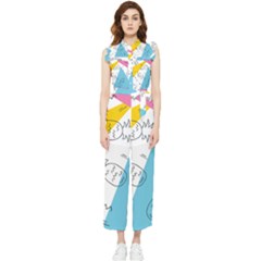 Pineapples Pop Art Women s Frill Top Jumpsuit by goljakoff