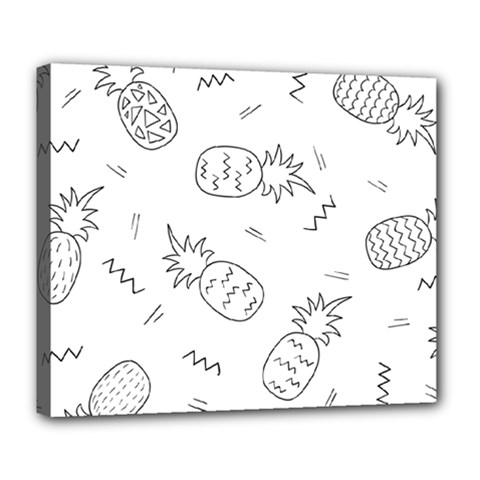 Pineapples Doodles Deluxe Canvas 24  X 20  (stretched) by goljakoff