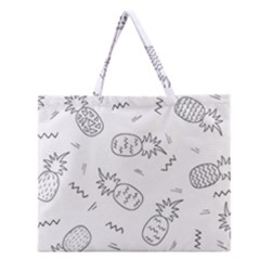 Pineapples Doodles Zipper Large Tote Bag by goljakoff