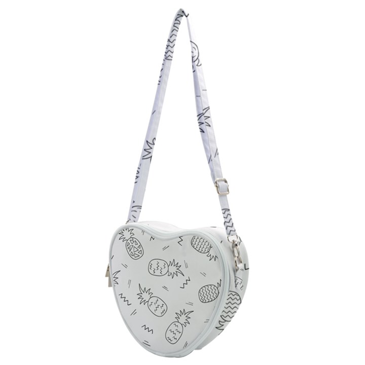 Pineapples doodles Heart Shoulder Bag