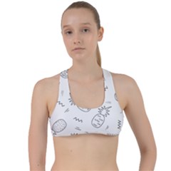 Pineapples Doodles Criss Cross Racerback Sports Bra by goljakoff