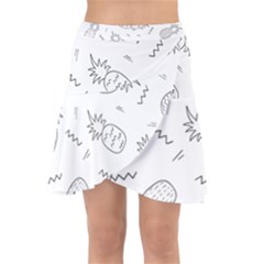 Pineapples Doodles Wrap Front Skirt by goljakoff