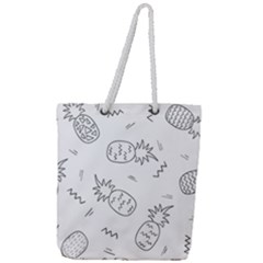 Pineapples Doodles Full Print Rope Handle Tote (large) by goljakoff