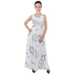 Pineapples Doodles Empire Waist Velour Maxi Dress by goljakoff