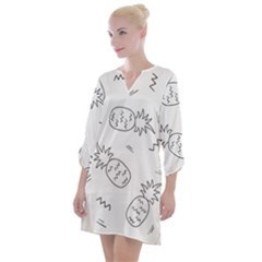 Pineapples Doodles Open Neck Shift Dress by goljakoff