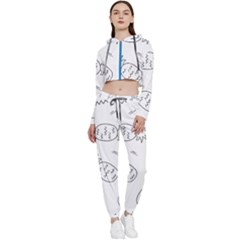 Pineapples Doodles Cropped Zip Up Lounge Set by goljakoff