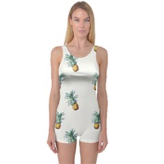 Pineapples One Piece Boyleg Swimsuit