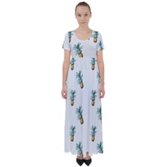 Pineapples High Waist Short Sleeve Maxi Dress