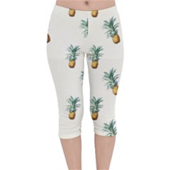 Pineapples Velvet Capri Leggings  by goljakoff