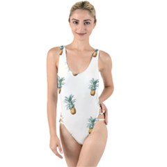 Pineapples High Leg Strappy Swimsuit