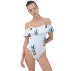 Pineapples Frill Detail One Piece Swimsuit