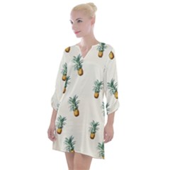 Pineapples Open Neck Shift Dress