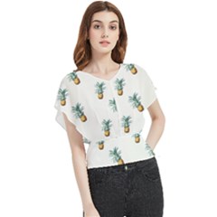 Pineapples Butterfly Chiffon Blouse