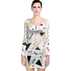 Golden Pineapples Long Sleeve Bodycon Dress by goljakoff