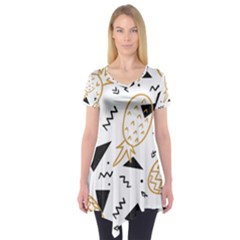 Golden Pineapples Short Sleeve Tunic  by goljakoff