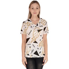 Golden Pineapples Women s V-neck Scrub Top by goljakoff