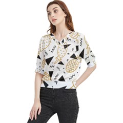 Golden Pineapples Quarter Sleeve Blouse