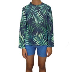 Green Leaves Kids  Long Sleeve Swimwear by goljakoff