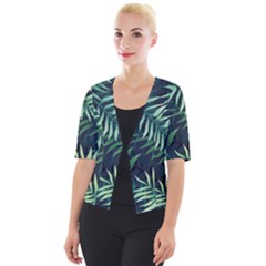 Green Leaves Cropped Button Cardigan by goljakoff