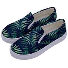 Green Leaves Kids  Canvas Slip Ons by goljakoff