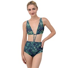 Green Leaves Tied Up Two Piece Swimsuit by goljakoff