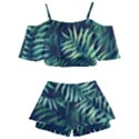 Green leaves Kids  Off Shoulder Skirt Bikini View2