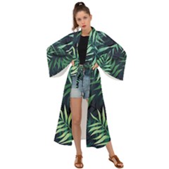 Green Leaves Maxi Kimono by goljakoff