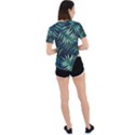 Green leaves Asymmetrical Short Sleeve Sports Tee View4