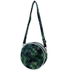 Green Leaves Crossbody Circle Bag by goljakoff