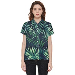 Green Leaves Short Sleeve Pocket Shirt