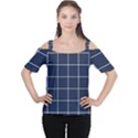 Blue buffalo plaid Cutout Shoulder Tee View1