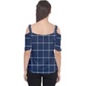 Blue buffalo plaid Cutout Shoulder Tee View2