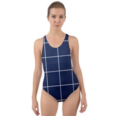 Blue Buffalo Plaid Cut-out Back One Piece Swimsuit by goljakoff