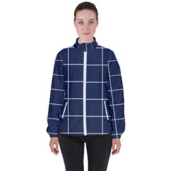 Blue Buffalo Plaid Women s High Neck Windbreaker by goljakoff