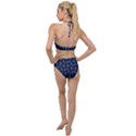 Blue buffalo plaid Plunging Cut Out Swimsuit View2