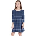 Blue buffalo plaid Kids  Quarter Sleeve Skater Dress View1