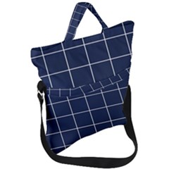 Blue Buffalo Plaid Fold Over Handle Tote Bag by goljakoff