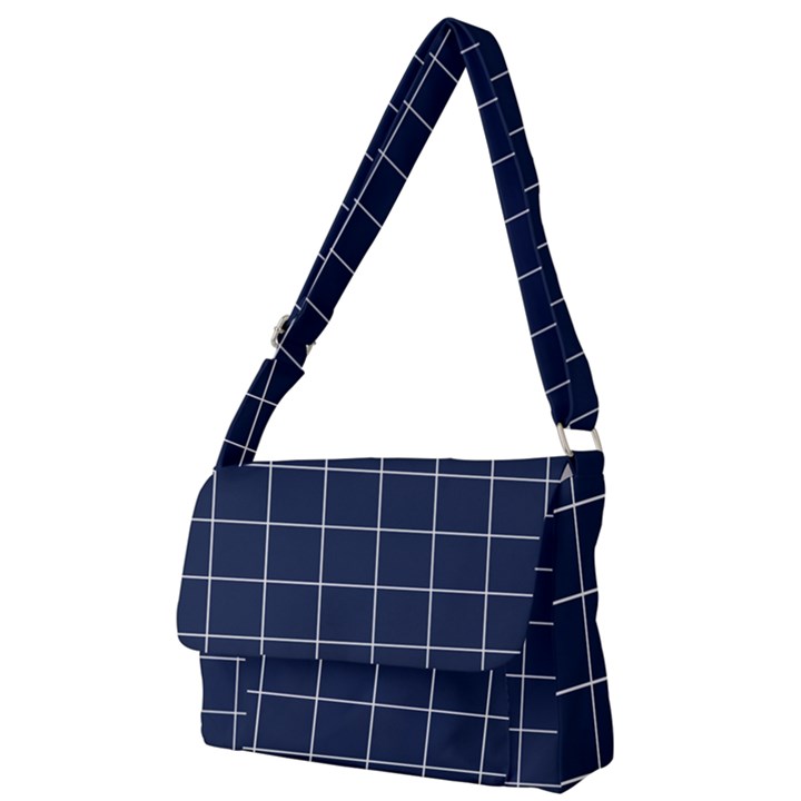 Blue buffalo plaid Full Print Messenger Bag (L)