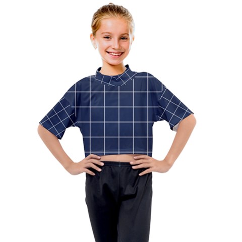 Blue Buffalo Plaid Kids Mock Neck Tee by goljakoff