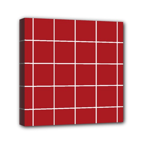 Red Buffalo Plaid Mini Canvas 6  X 6  (stretched) by goljakoff